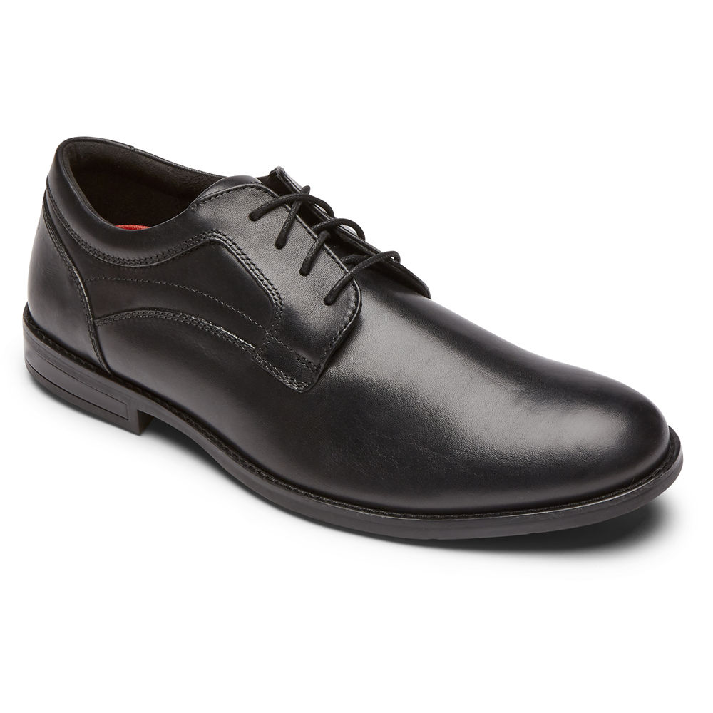 Rockport Mens Oxfords Black - Mykel Plain Toe - UK 940-ARLJIO